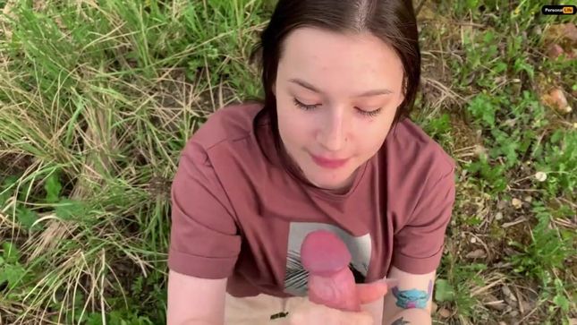 Порно видео Продажная брюнеточка умело сосёт пикаперу на улице